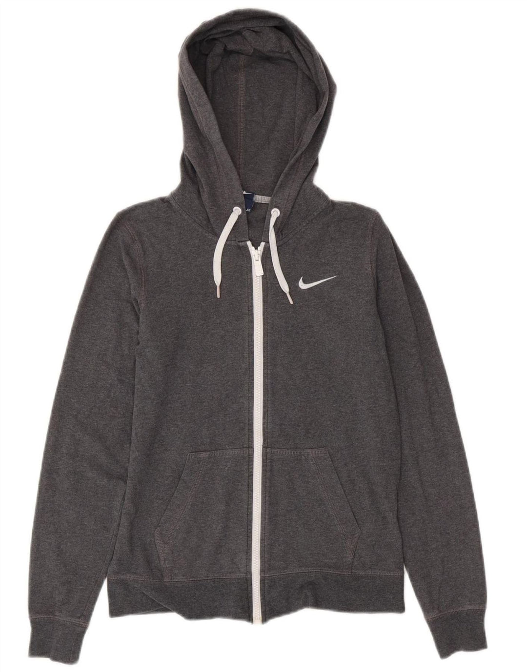 Pulover NIKE pentru femei, cu fermoar, UK 10, bumbac gri mic