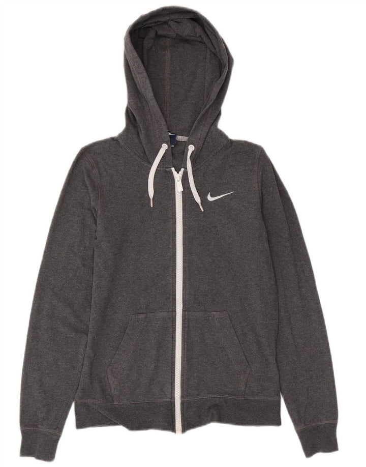 Pulover NIKE pentru femei, cu fermoar, UK 10, bumbac gri mic