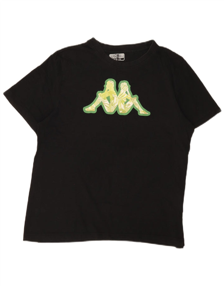 Tricou grafic Kappa pentru femei Top UK 14 Medium Black Bumbac