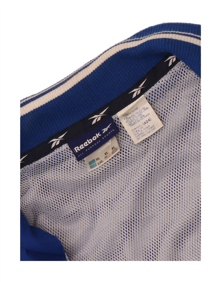 Jachetă de trening cu pulover grafic Reebok pentru bărbați, XL, poliester, albastru