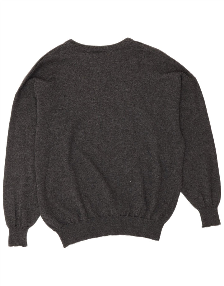 Pulover Lacoste pentru bărbați cu decolteu rotund Mărimea 8 3XL Lână gri