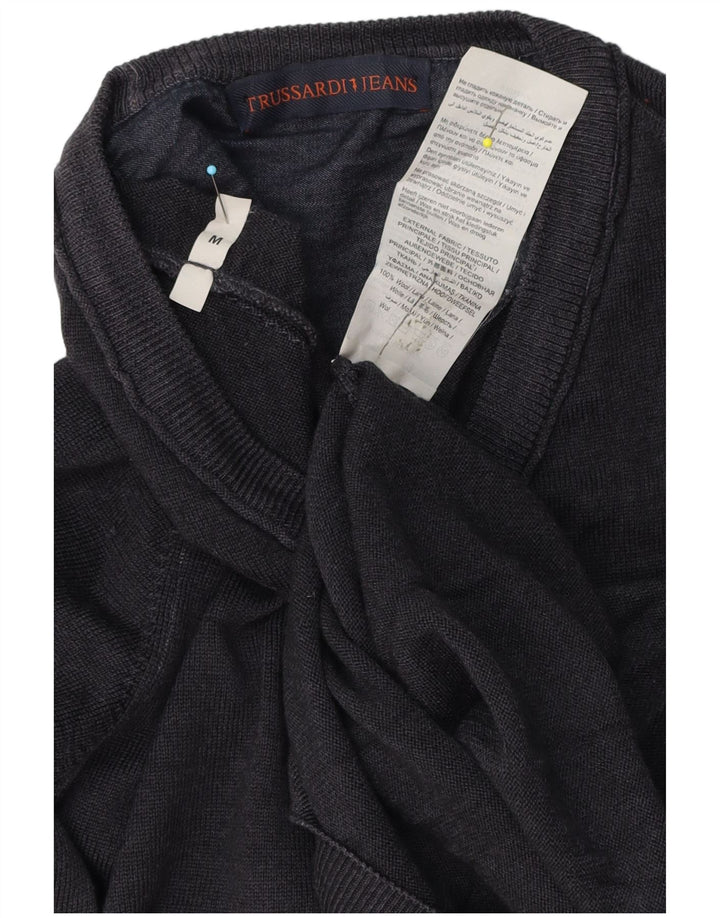 Pulover Cardigan pentru bărbați Trussardi Jeans Lână, albastru bleumarin mediu