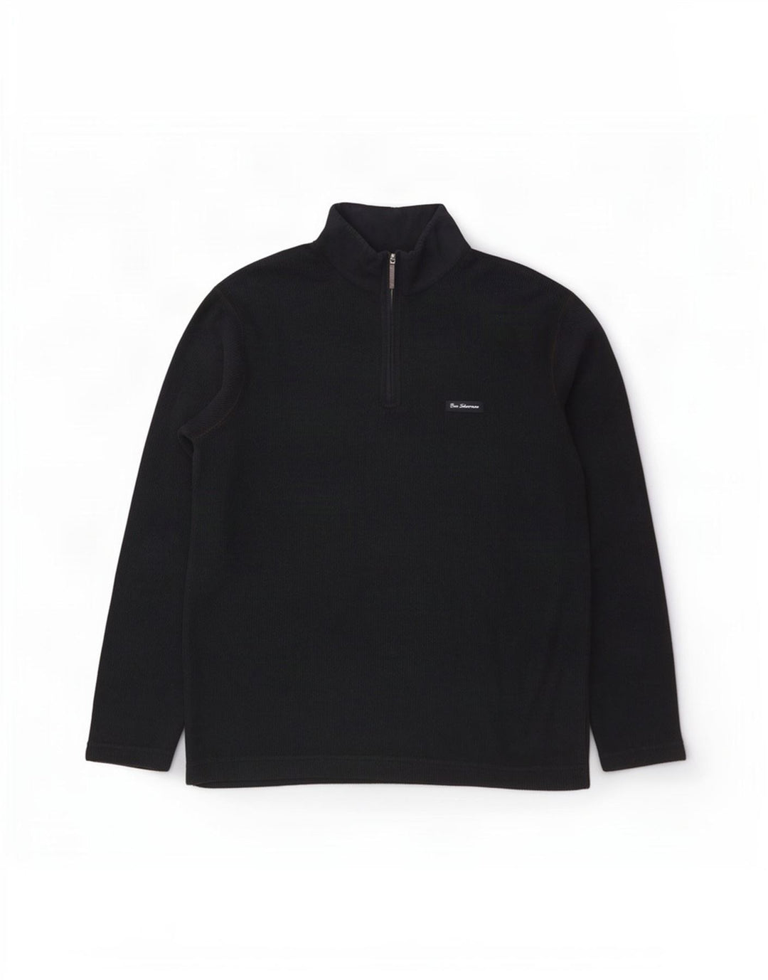 Pulover pentru bărbați Ben Sherman, cu fermoar, cu gât, bumbac mare, albastru