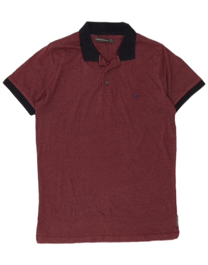 Tricou polo rugby pentru bărbați French Connection, bumbac mediu burgundă
