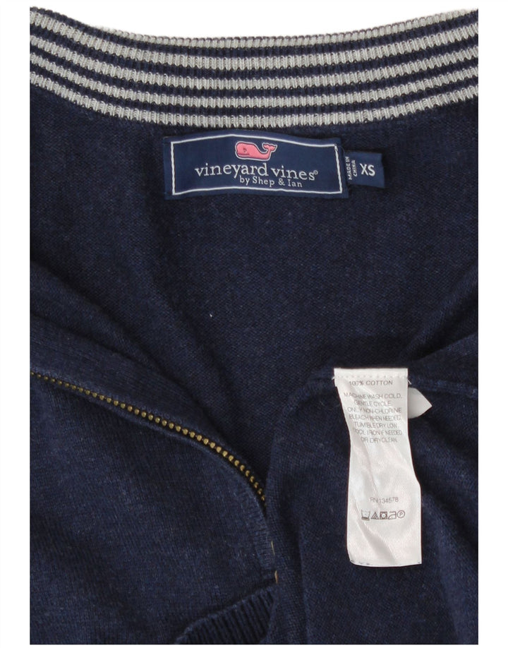 Pulover pentru bărbați Vineyard Vines, cu fermoar și gât, XS, bumbac bleumarin