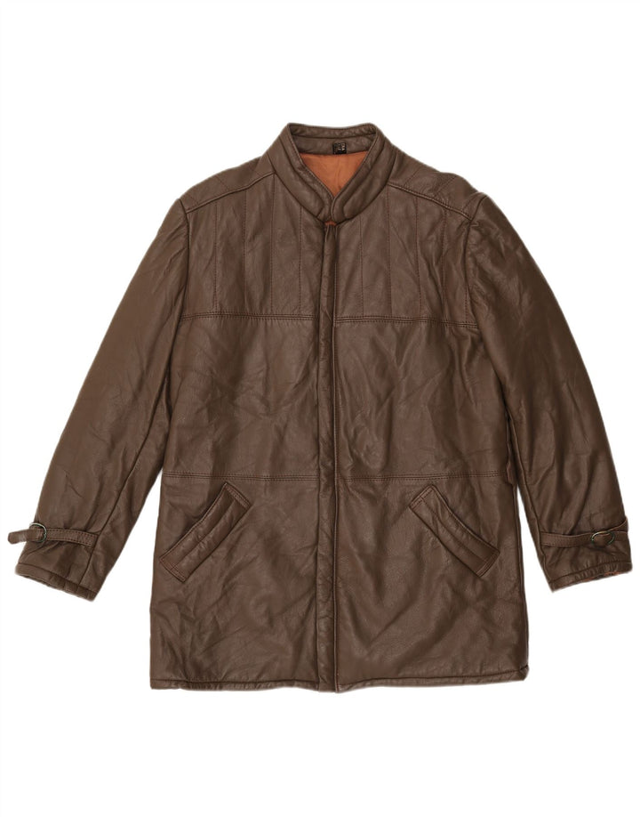 Jachetă de piele pentru bărbați VINTAGE UK 38 Piele maro medie