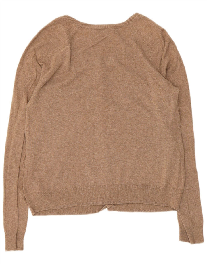 Pulover cardigan pentru femei Gap UK 12 bumbac maro mediu