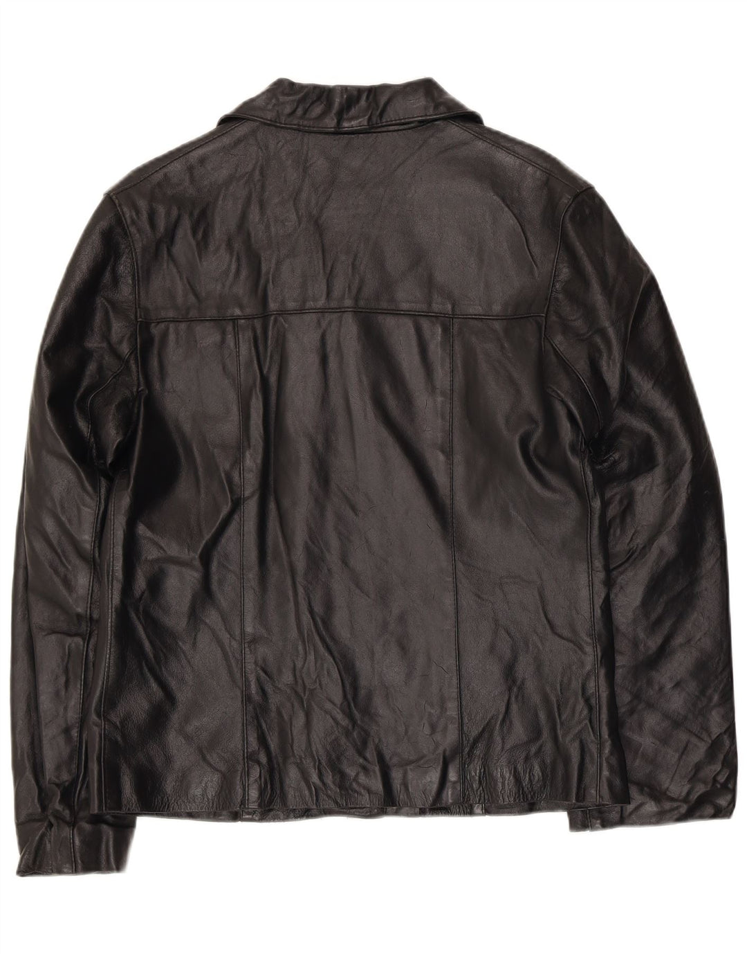 Jachetă de piele vintage pentru femei UK 14 Medium Black Leather