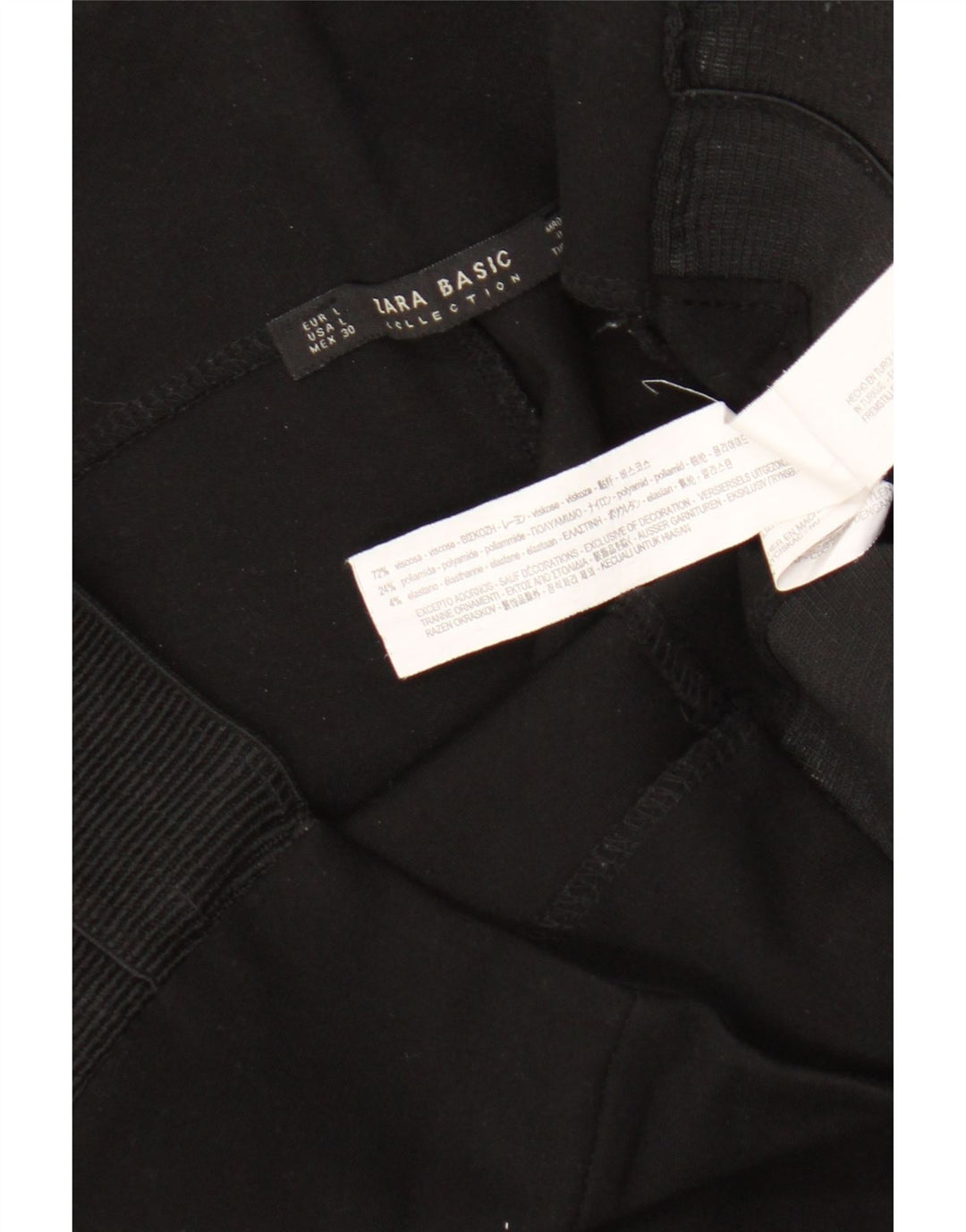 Leggings pentru femei Zara UK 14, mare, negru, viscoză
