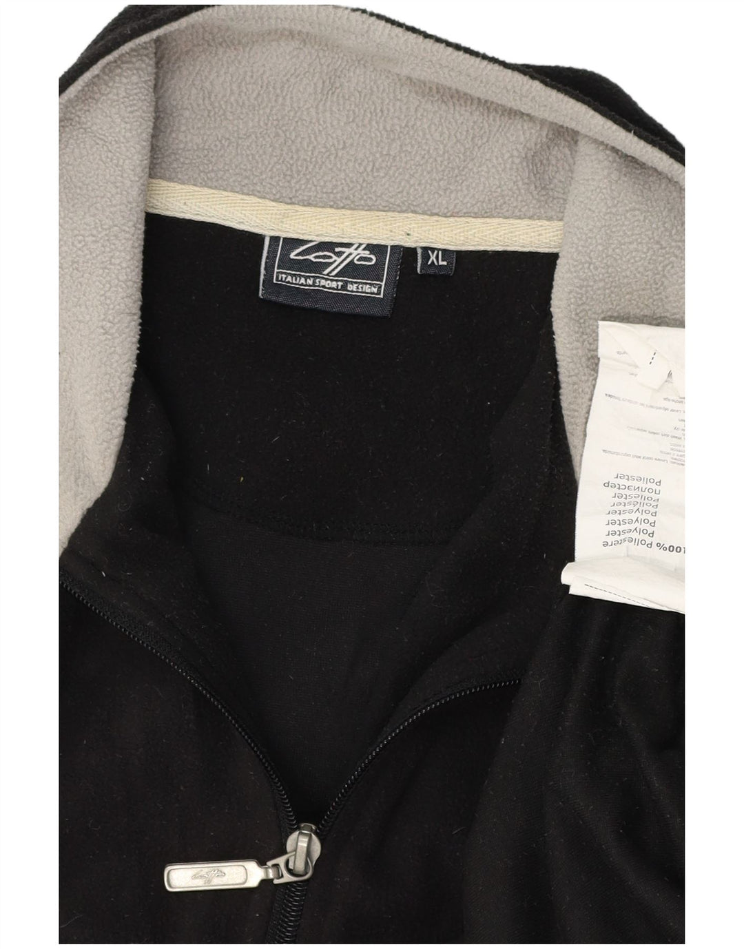 Pulover pentru bărbați LOTTO, cu fermoar și gât, XL, poliester negru