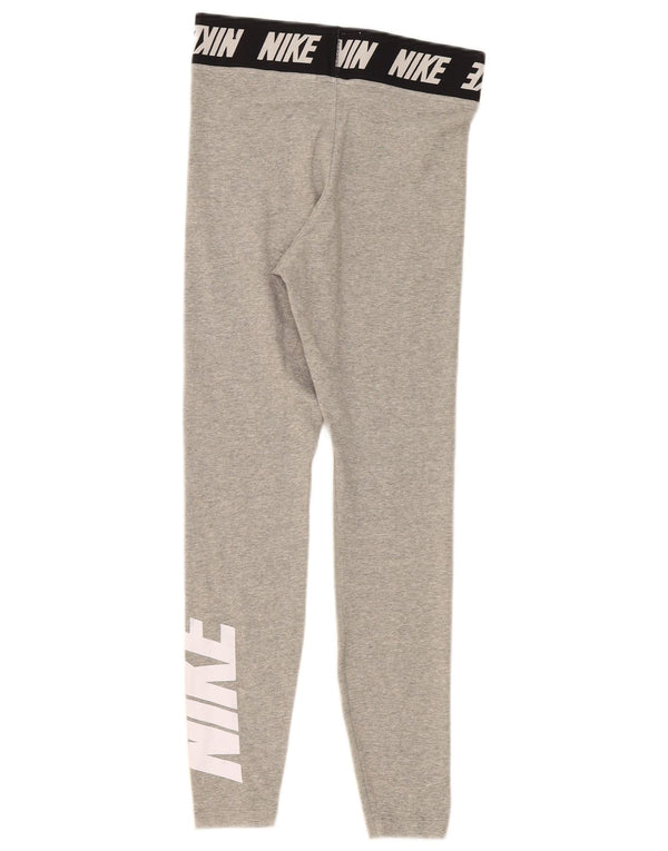 Leggings grafic Nike pentru femei UK 8, bumbac color bloc, gri mic