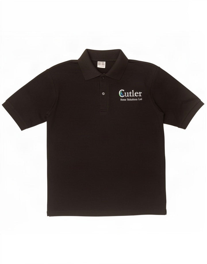 Tricou polo cu grafică pentru bărbați Russell Athletic, poliester negru mic