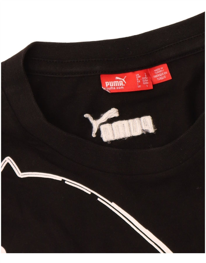 Tricou grafic Puma pentru bărbați Top mare din bumbac negru