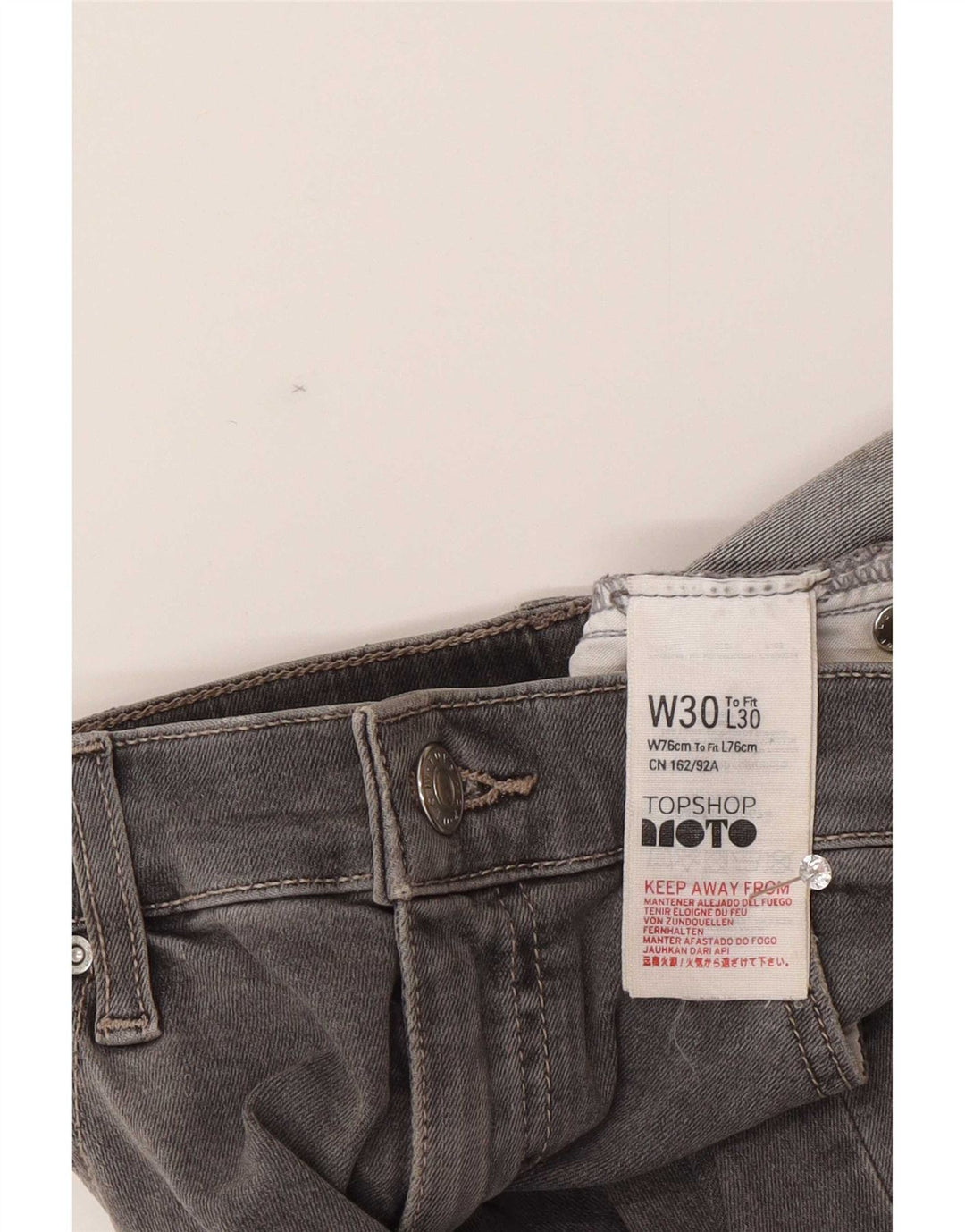 Blugi slim pentru femei Topshop L30 L26 bumbac gri