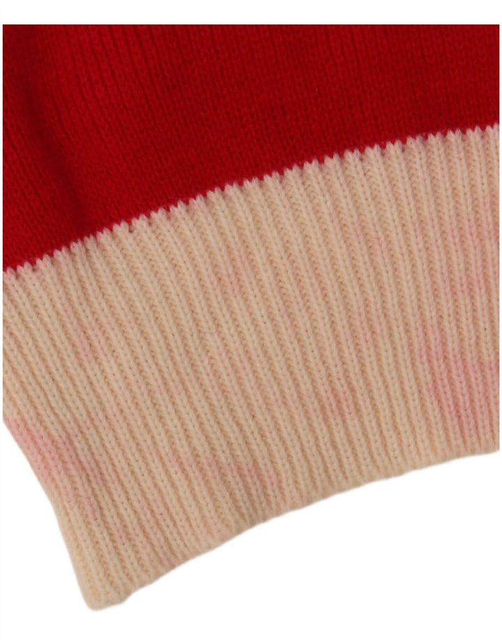 Pulover VINTAGE pentru femei cu gât polo IT 48 XL roșu acrilic colorat