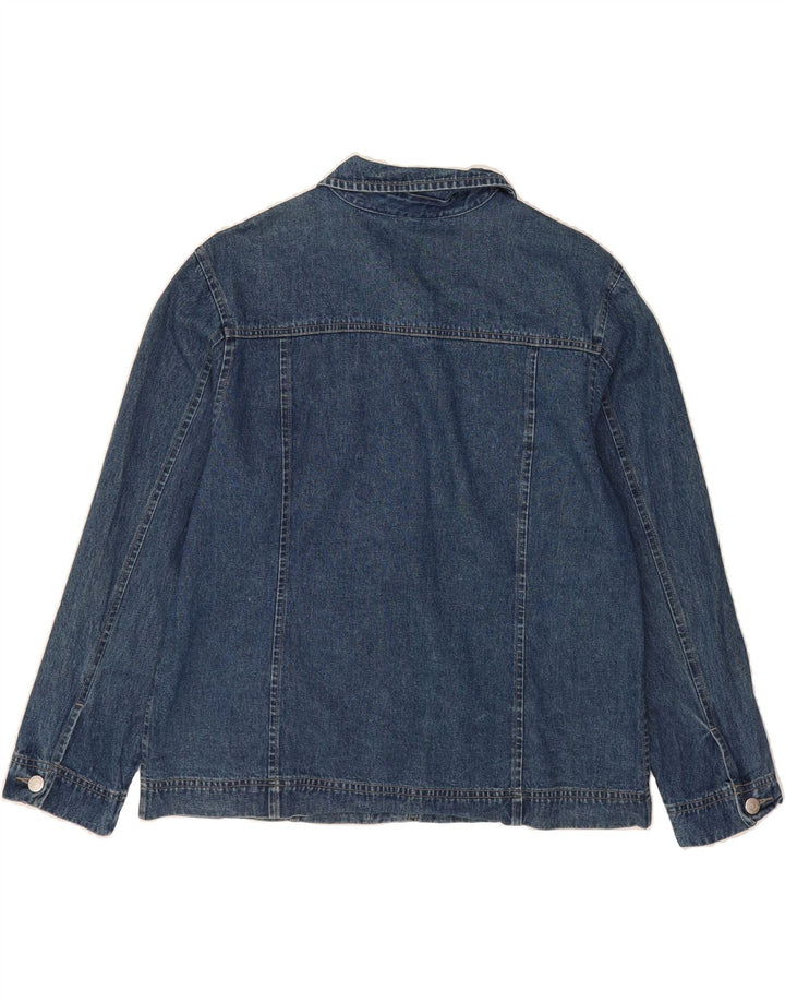JAKE'S Womens Denim Jacket UK 14 Medium Navy Blue Cotton Vintage Jake's and Second-Hand Jake's from Messina Hembry 