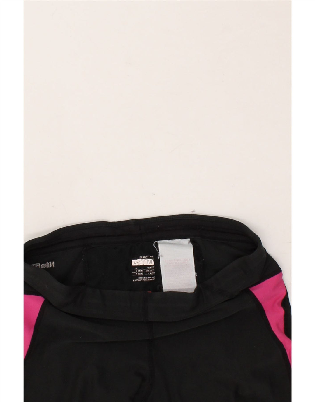 NIKE Womens Sport Shorts UK 10/12 Medium Black Colourblock Polyester Vintage Nike and Second-Hand Nike from Messina Hembry 