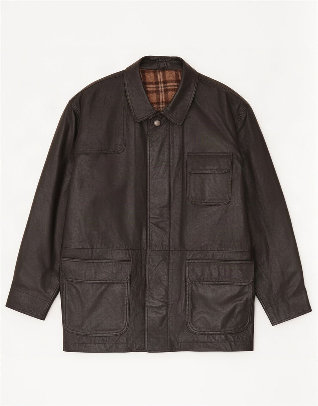 Jachetă de piele vintage pentru bărbați UK 40 Large Black