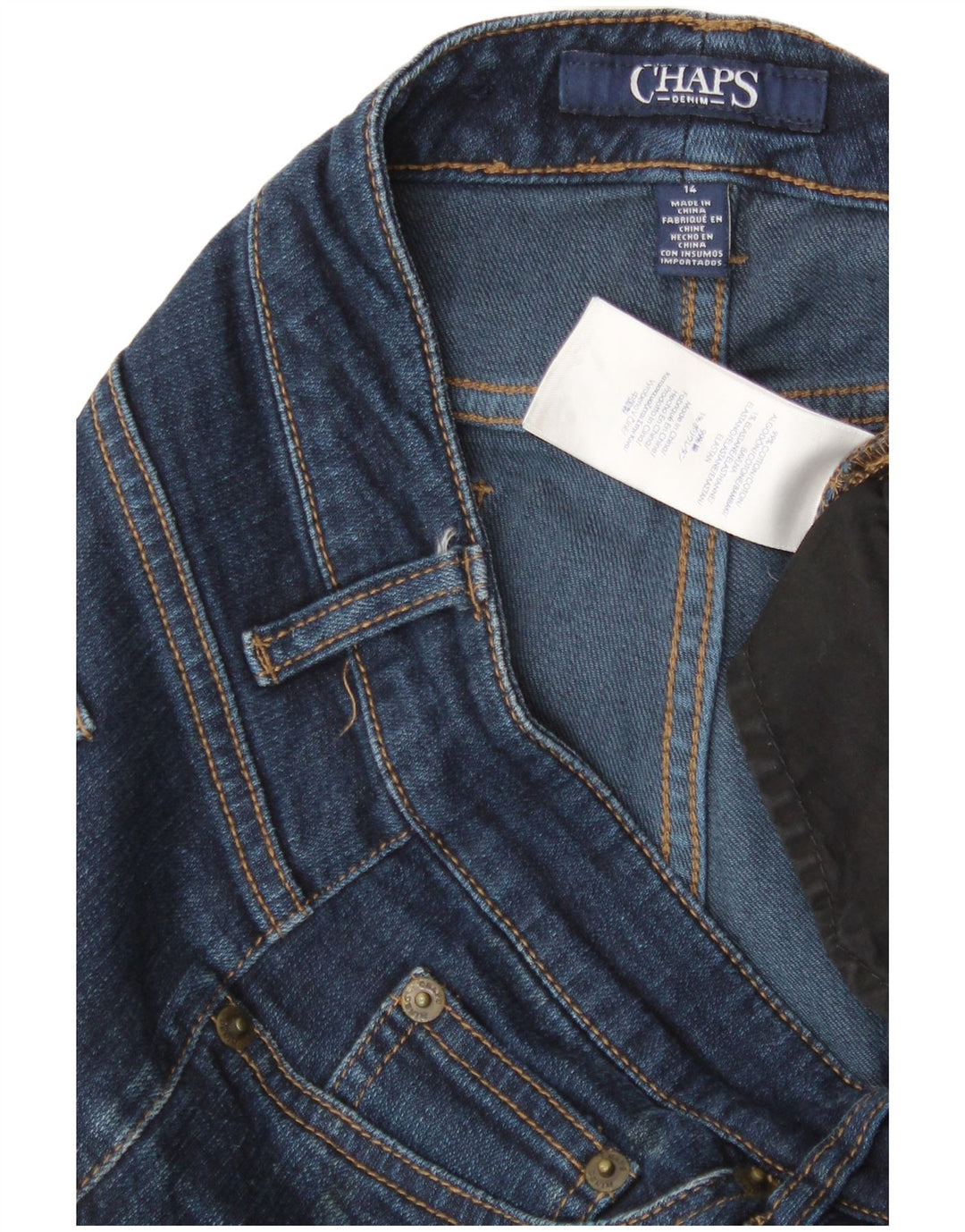 Jeans drepti pentru femei Chaps US 14 XL W38 L31 Bumbac albastru