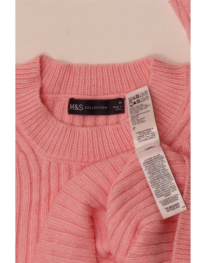 Pulover pentru femei Marks & Spencer cu decolteu triplu UK 14 Poliester roz mediu