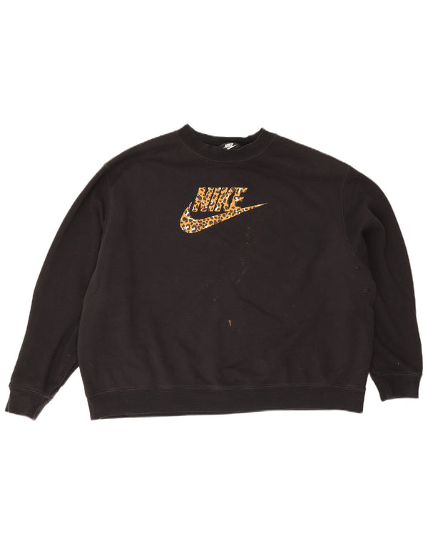 Pulover cu grafic supradimensionat Nike pentru femei UK 18 XL bumbac negru