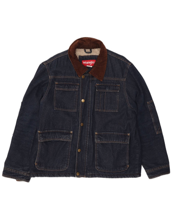 Jachetă de blugi Sherpa Wrangler pentru bărbați UK 40, mare, albastru, bumbac