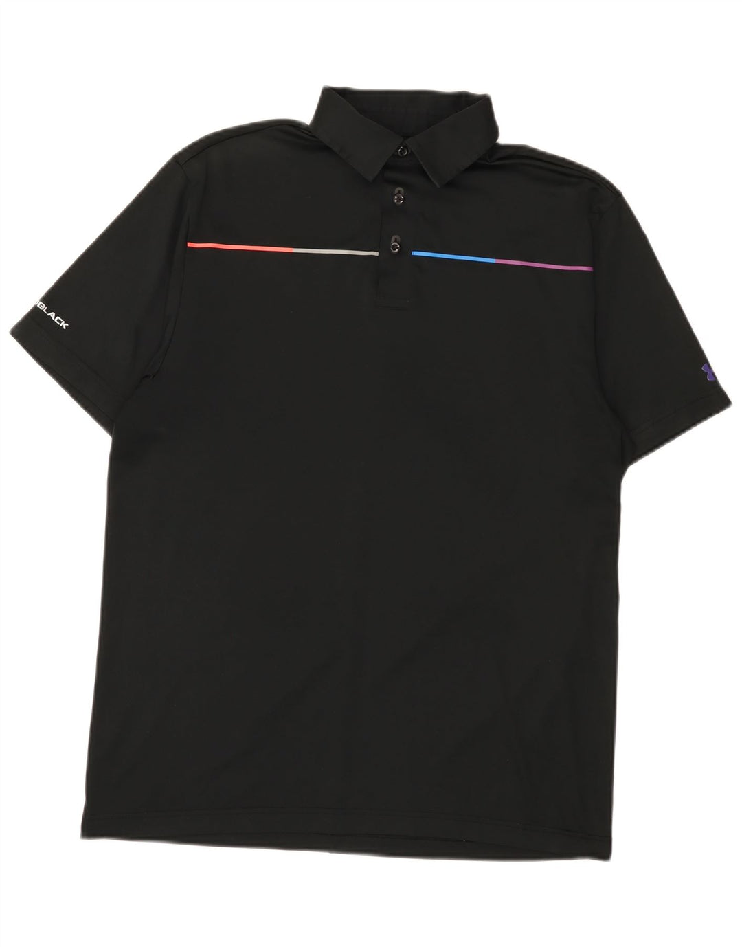 Tricou polo Under Armour Heat Gear pentru bărbați, poliester mediu negru