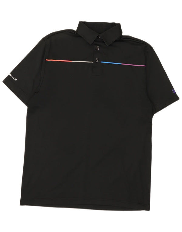 Tricou polo Under Armour Heat Gear pentru bărbați, poliester mediu negru