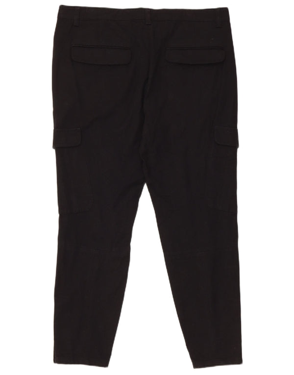 Pantaloni cargo conici pentru femei Reiss UK 12 Medium W34 L26 Viscoză neagră