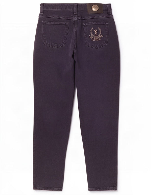 Trussardi blugi conici cu talie înaltă pentru femei IT 45 Medium W31 L31 bleumarin