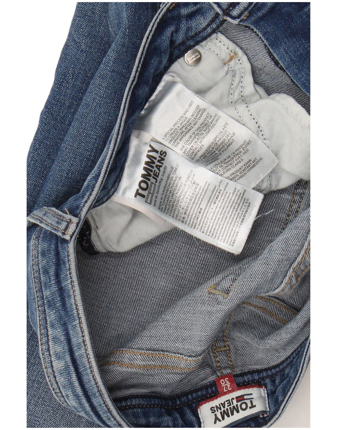 Blugi drepti pentru femei TOMMY HILFIGER L27 L27 Bumbac albastru