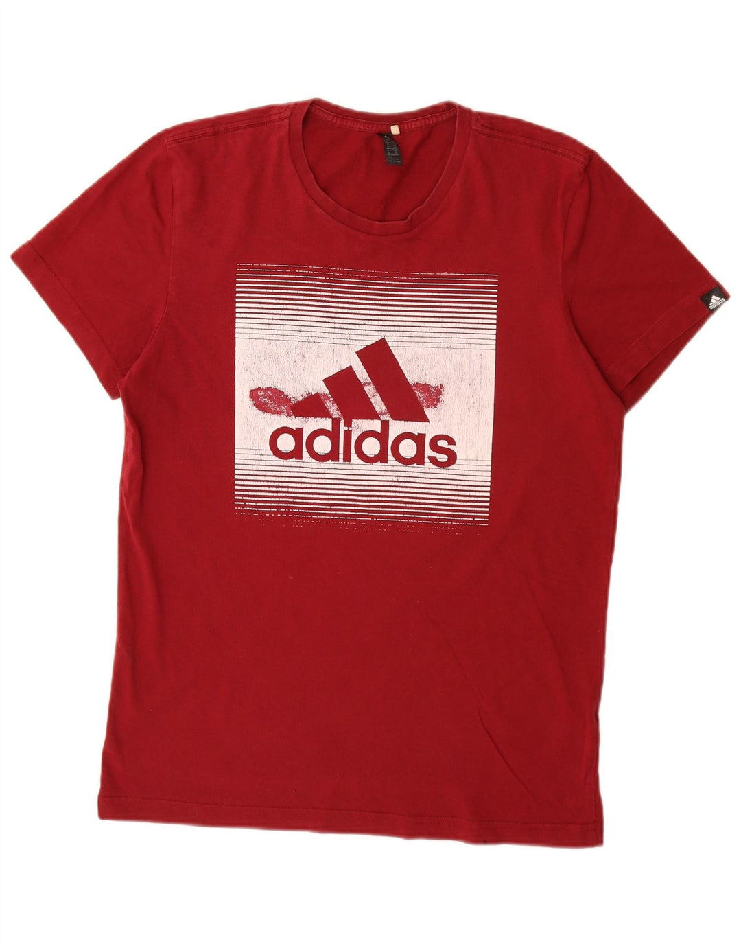 Tricou grafic pentru bărbați Adidas Top, bumbac roșu mediu