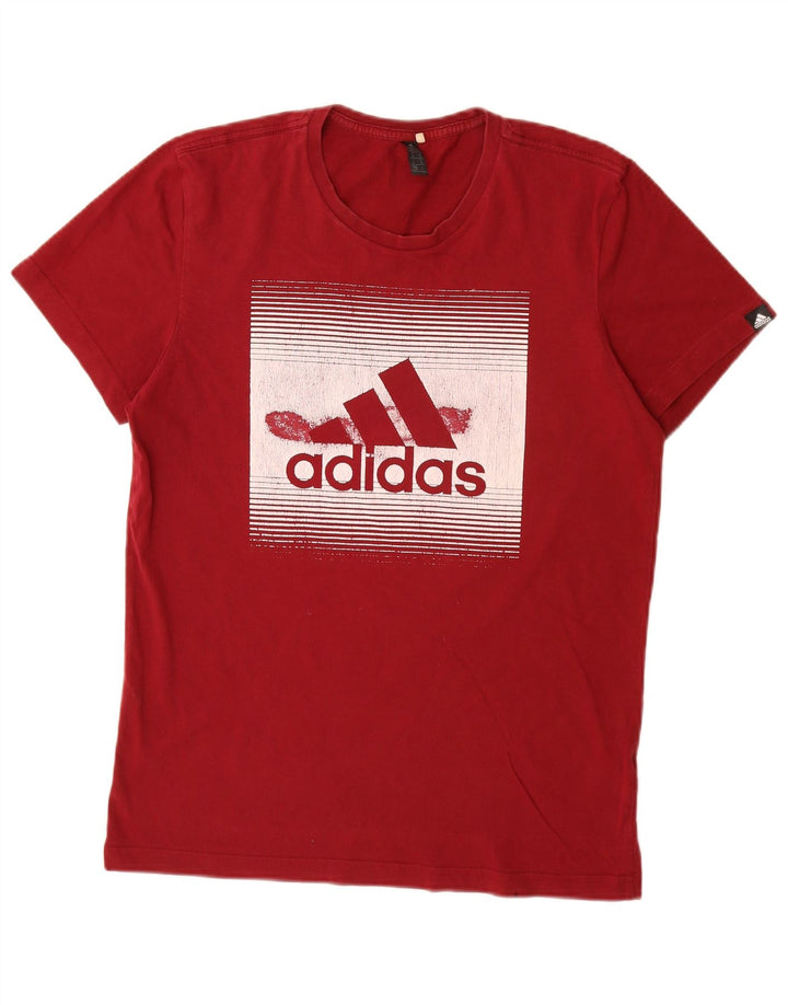 Tricou grafic pentru bărbați Adidas Top, bumbac roșu mediu