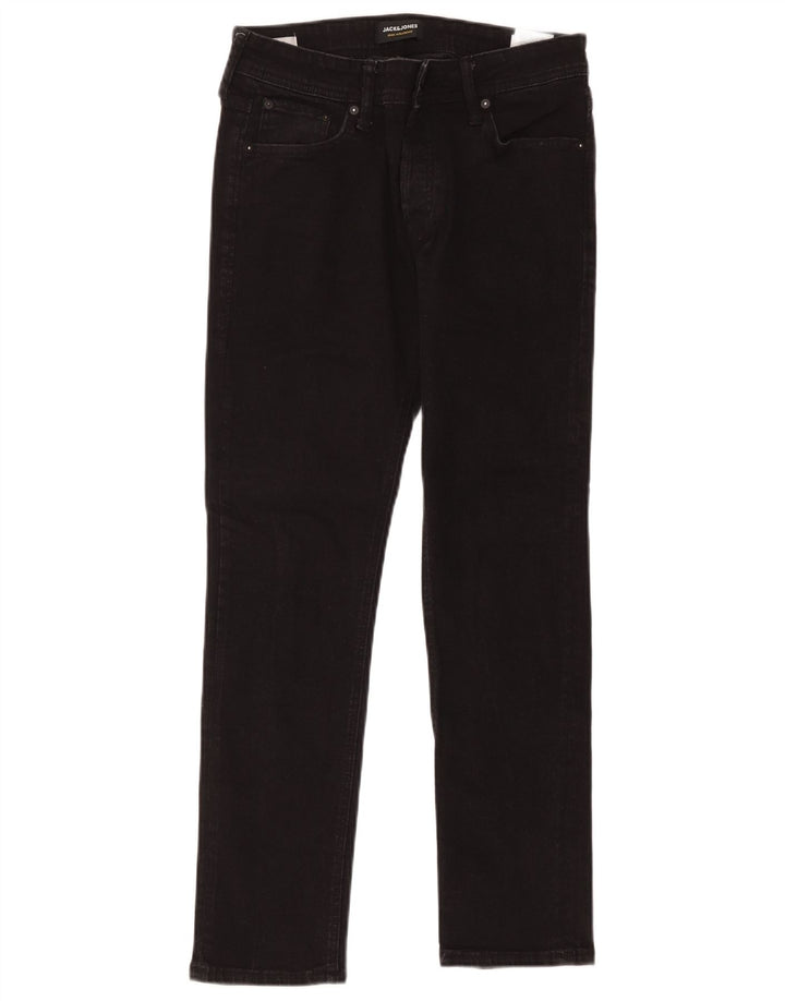 Blugi slim pentru bărbați Jack & Jones W31 L30 bumbac negru
