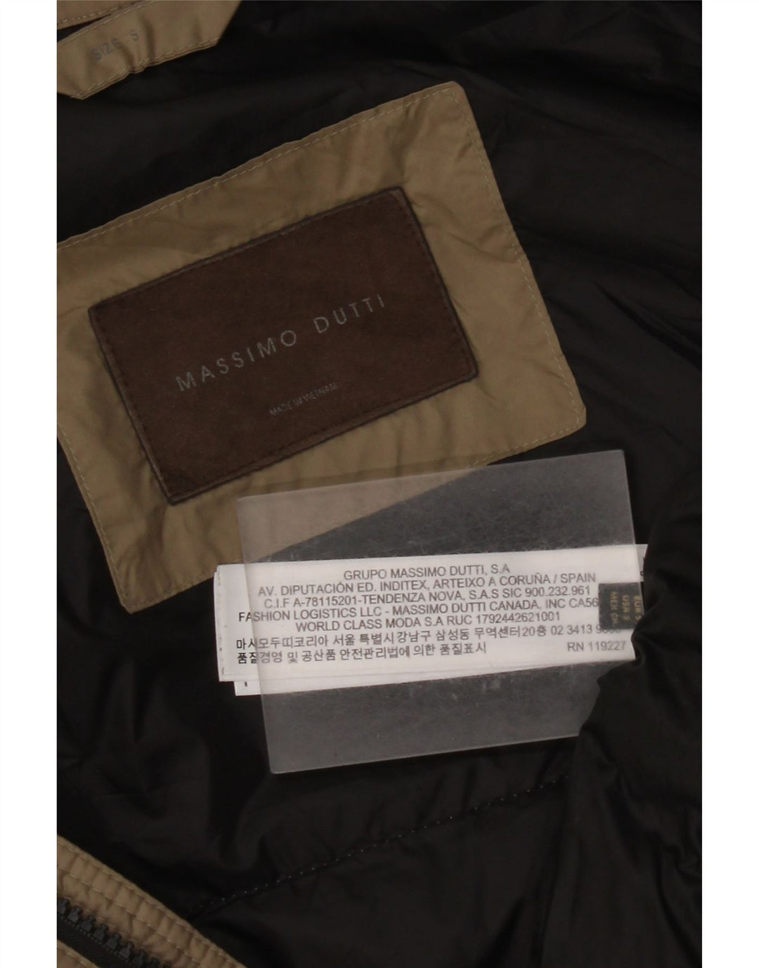 Jachetă căptușită pentru bărbați Massimo Dutti UK 36 Mic Bej Poliester
