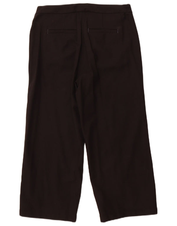 White Stuff Pantaloni tăiați pentru femei UK 12 Medium L32 L24 Bumbac negru