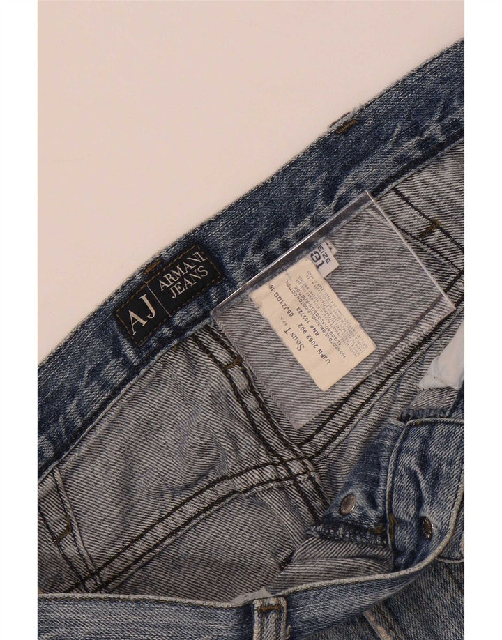 Blugi drepți învechiți pentru bărbați Armani W31 L29 Bumbac albastru