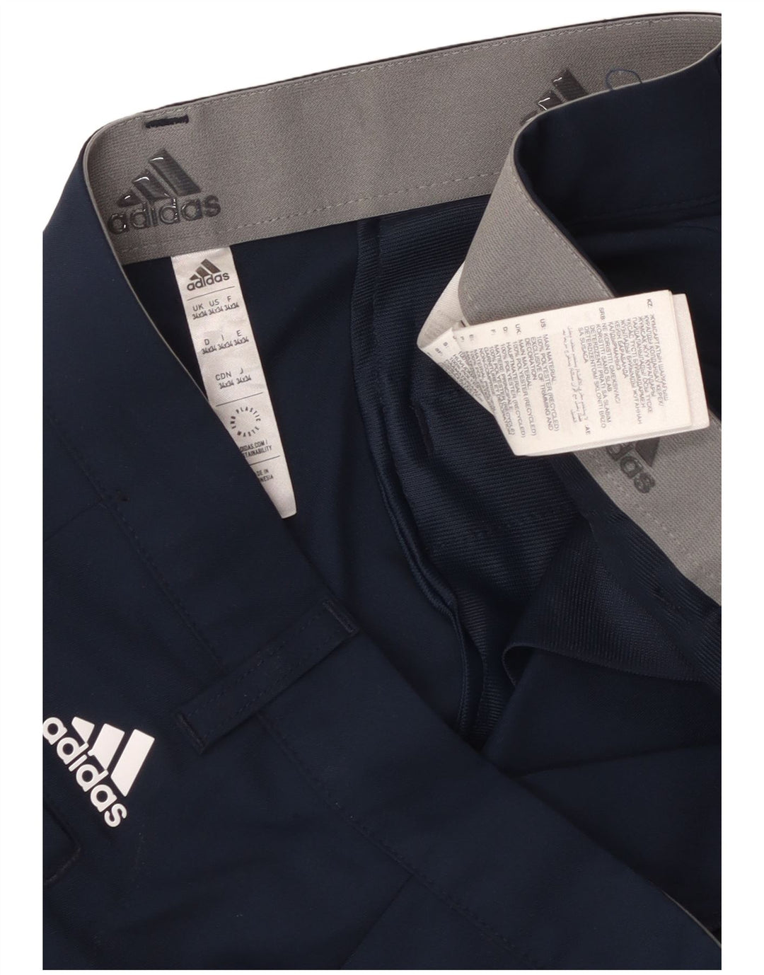 Pantaloni chino subțiri pentru bărbați Adidas W34 L34 poliester bleumarin