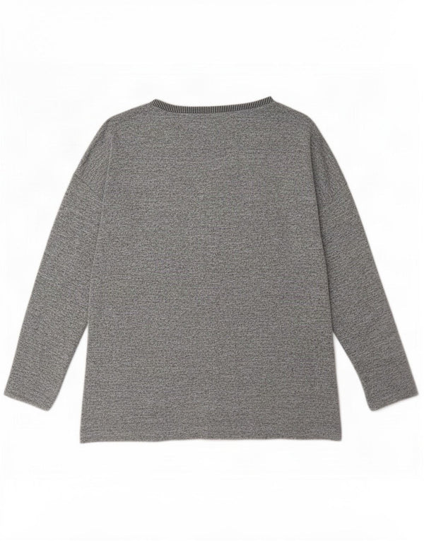 Oasis Top pentru femei cu mânecă lungă UK 14 Medium Gri Poliester Colorblock