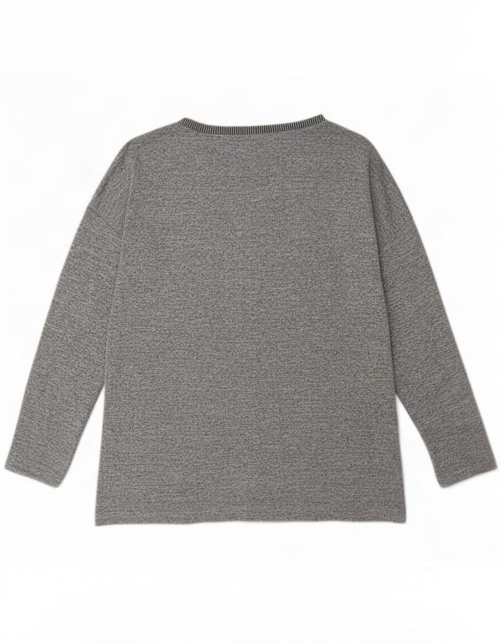 Oasis Top pentru femei cu mânecă lungă UK 14 Medium Gri Poliester Colorblock
