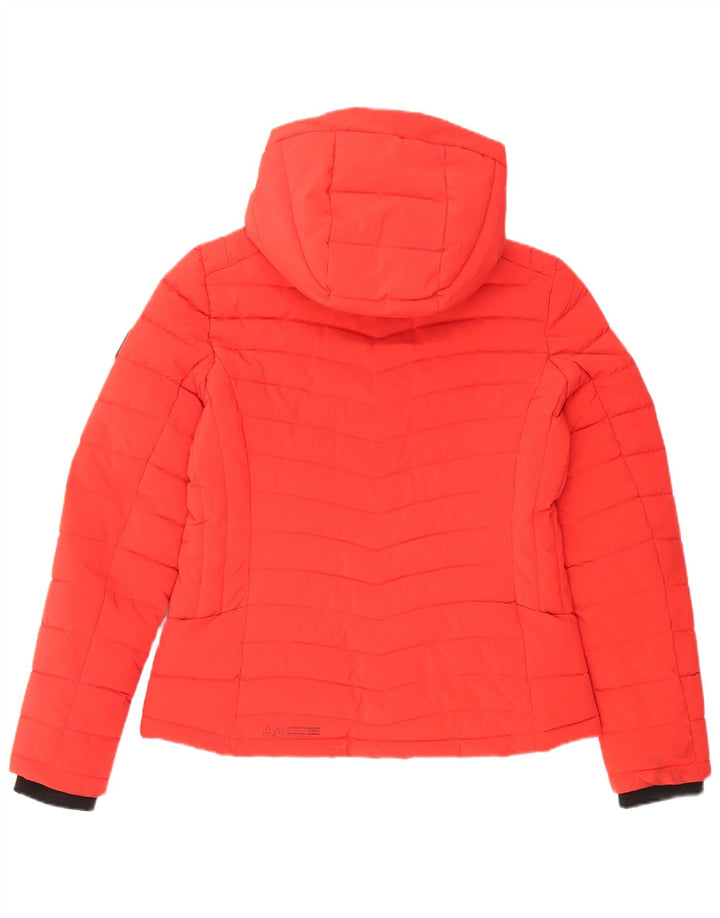 Jachetă căptușită cu glugă supradimensionată pentru femei Superdry UK 10 Poliester roșu mic