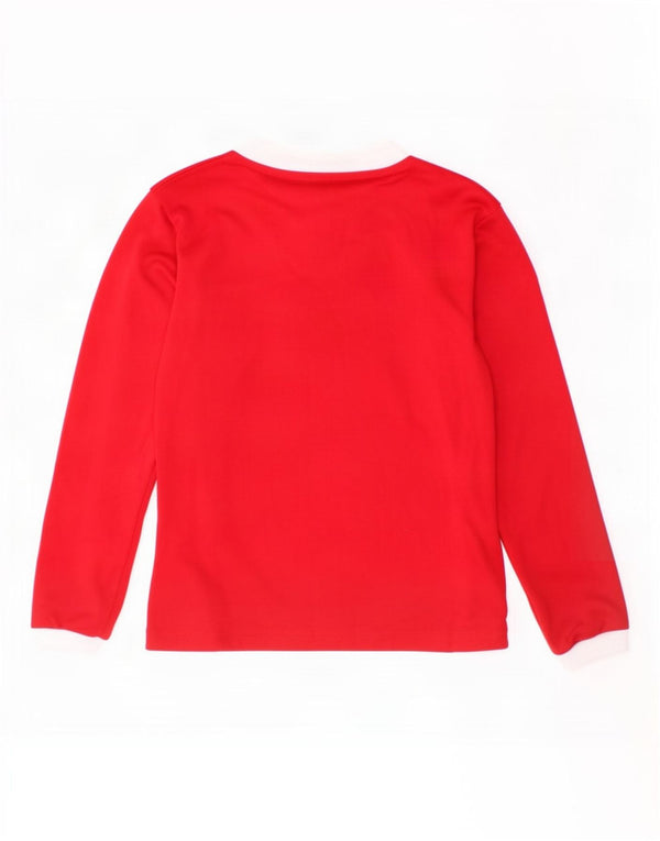 Adidas pentru băieți Climalite Top cu mânecă lungă 7-8 ani, roșu mic Colorblock