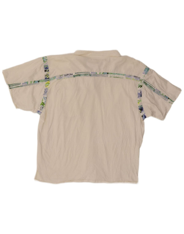 Tricou grafic vintage pentru bărbați cu decolteu cu fermoar Top IT 54 XL Bumbac alb