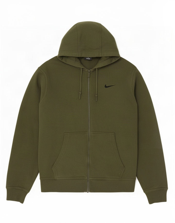Pulover Nike pentru bărbați, cu fermoar, bumbac kaki mediu