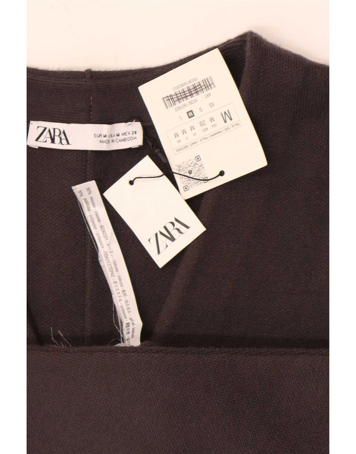 Pulover cardigan pentru femei Zara UK 12 Medium Gri Viscose