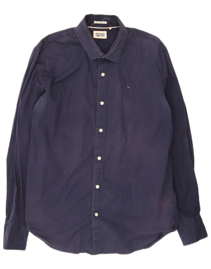 Cămașă pentru bărbați Tommy Hilfiger XL, bumbac bleumarin