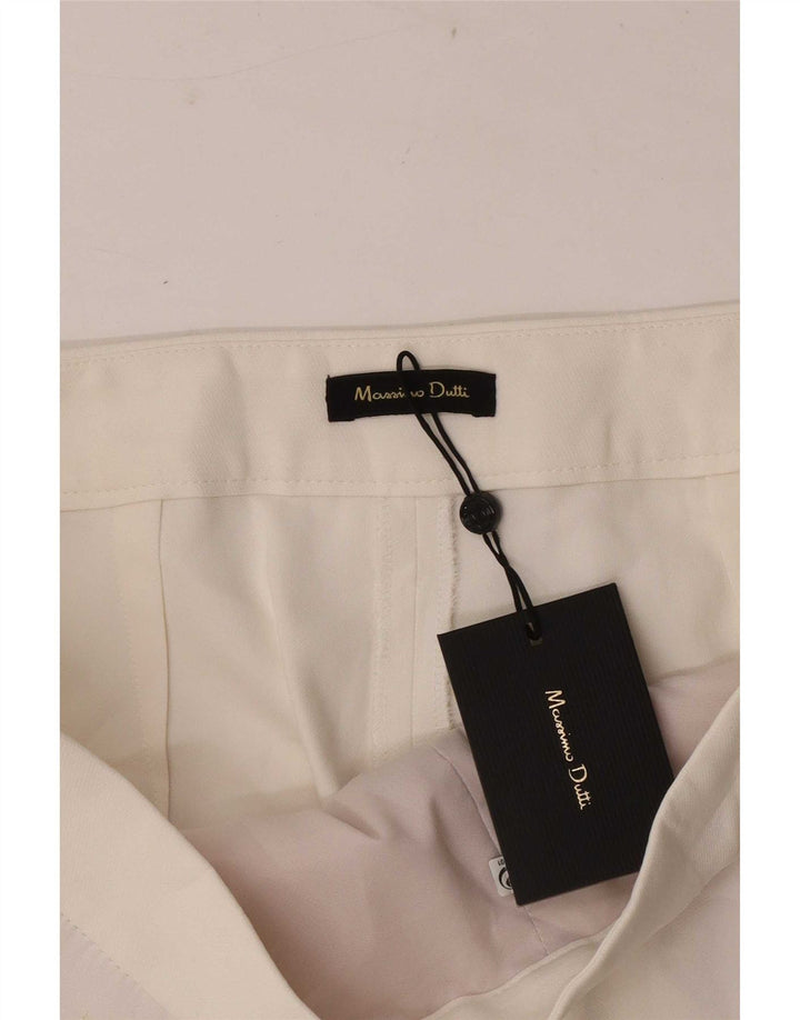 Pantaloni capri Massimo Dutti pentru femei EU 42 Large W32 L23 White Viscose
