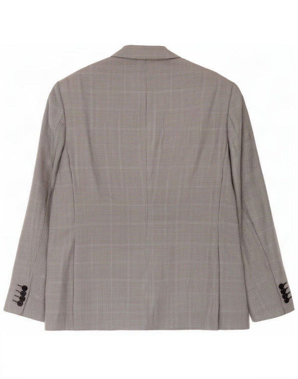 Marks & Spencer Mens 2 Button Blazer Jacket UK 40 Medium Black Houndstooth