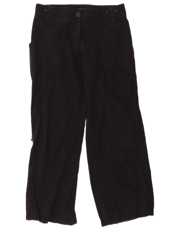 Marks & Spencer Pantaloni casual cu talie înaltă pentru femei UK 10 Small W32 L27 Negru