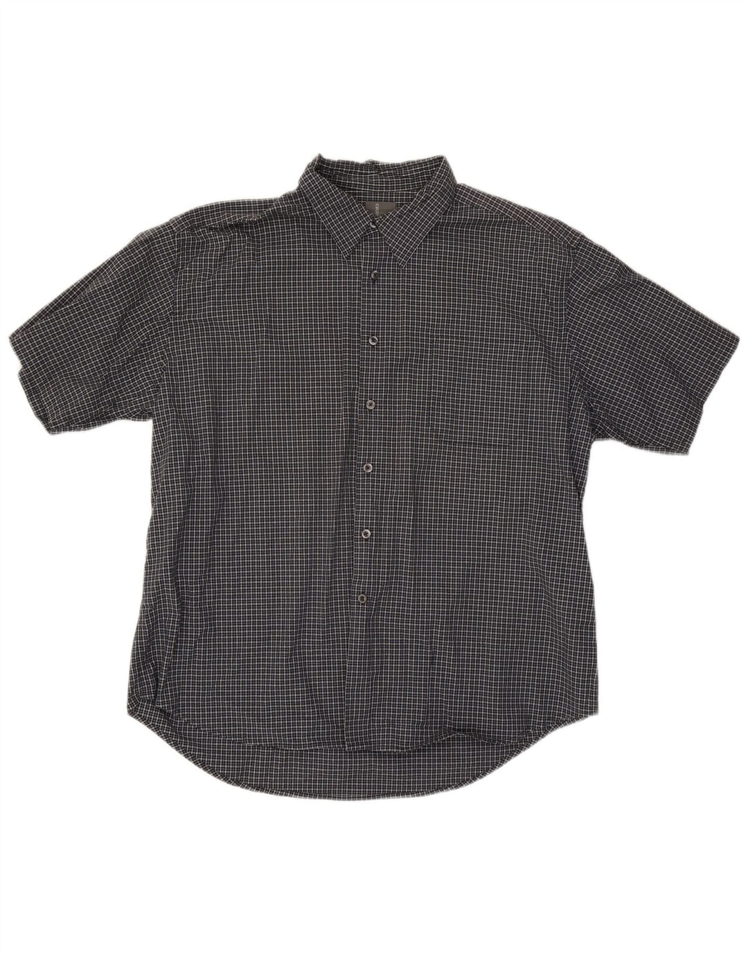 Cămașă pentru bărbați Dockers cu mânecă scurtă 2XL, bumbac negru cu carouri